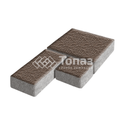 Тротуарная плитка Рубико, коричневая с мраморной крошкой, 6 см