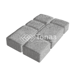 Тротуарная плитка Старый город, серо-белая на камне, 6 см