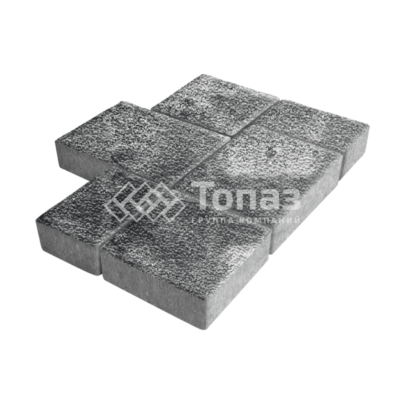 Тротуарная плитка Новый город, черно-белая с мраморной крошкой, 6 см 