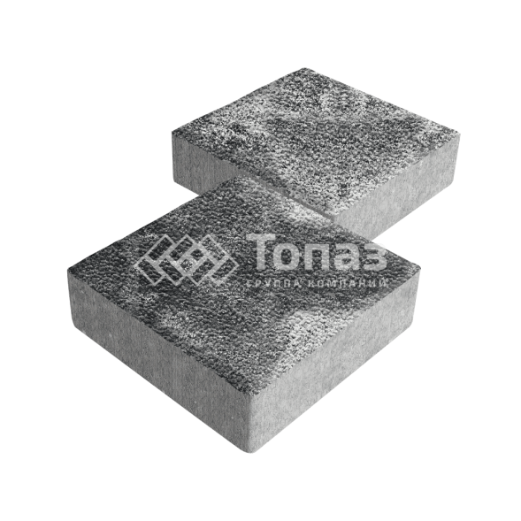 Тротуарная плитка Квадрат 200х200х40, черно-белая с гранитной крошкой 