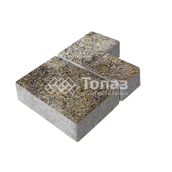 Тротуарная плитка Бергамо, агат желтый с мраморной крошкой, 6 см