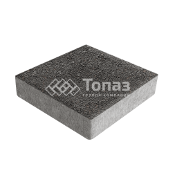 Тротуарная плитка Квадрат 200х200х60, джафар черный на камне