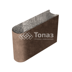 Камень бортовой БРШ 50.20.8, агат коричневый на камне, коричневое основание