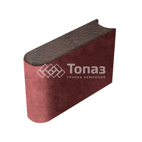 Камень бортовой БРШ 50.20.8, клинкер на камне, красное основание